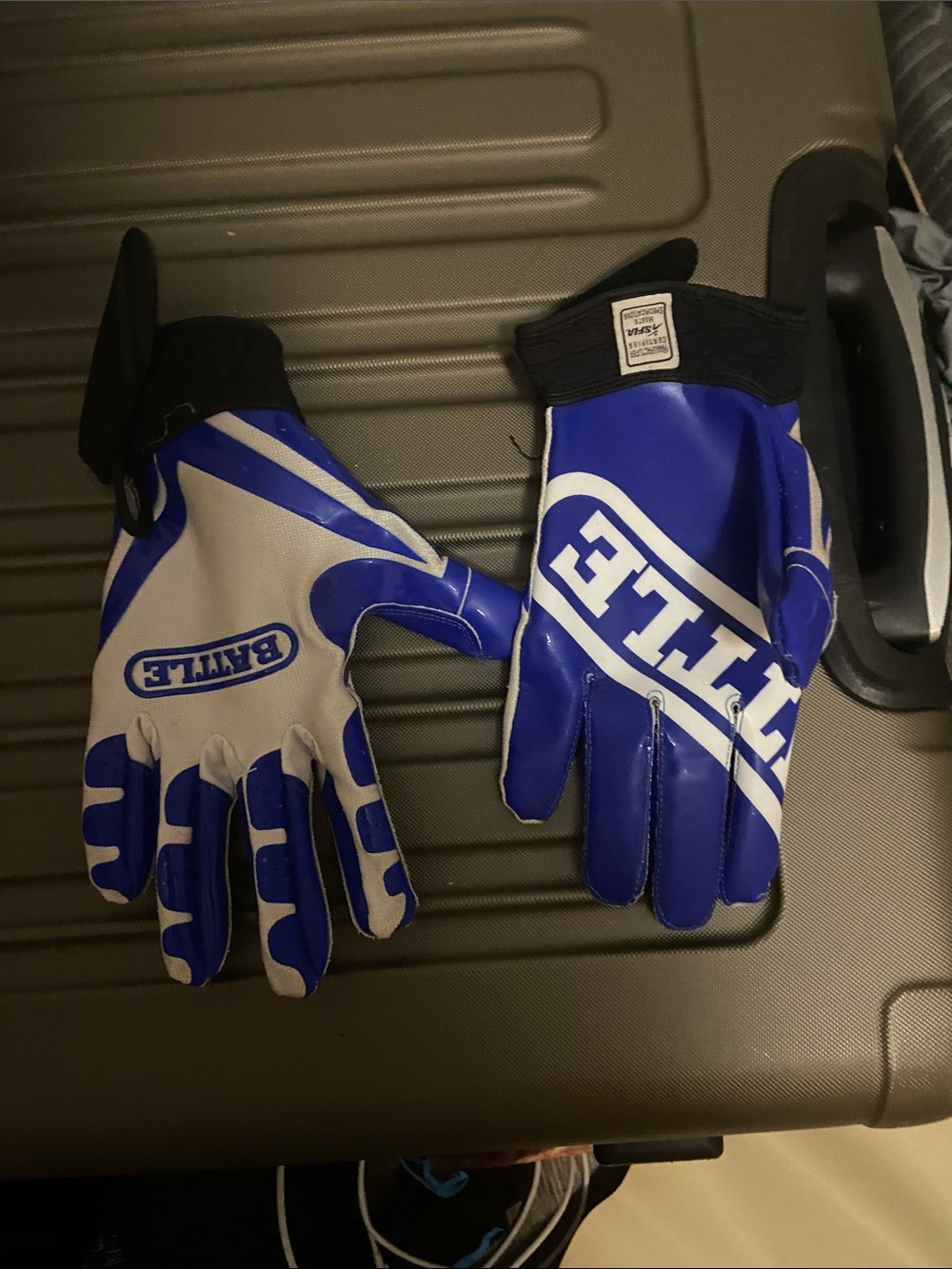 Battle Blue and White Protective Gloves by